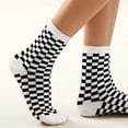 thumbnail image 2 of Black and White Checkered Socks from the Sock Panda (Adult Medium - Women's Shoe Sizes 5-10), 2 of 3