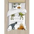thumbnail image 1 of Dinosaur Duvet Cover Set Twin Size, Wild Fossils Prehistoric Scary Animals Reptiles Look Like Dragons Fantasy Print, Decorative 2 Piece Bedding Set with 1 Pillow Sham, Multicolor, by Ambesonne, 1 of 3