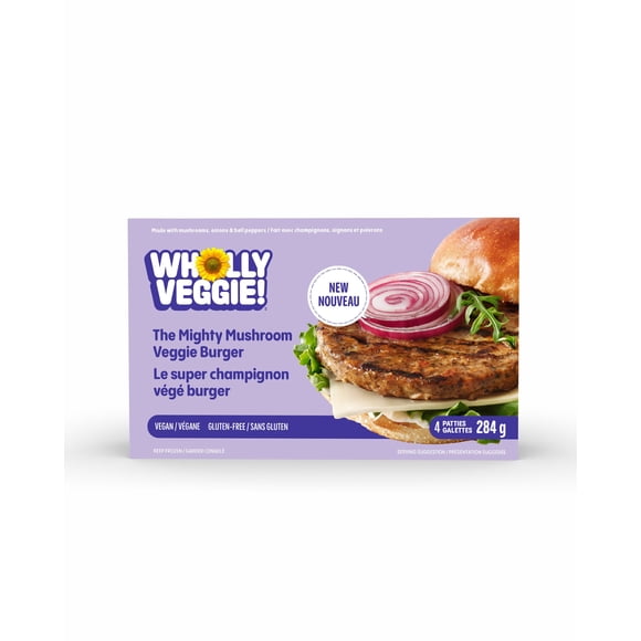 Mighty Mushroom Veggie Burger, Savoury plant-based patty