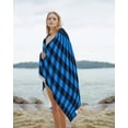 thumbnail image 2 of Black Blue Plaid Beach Towels Oversized Super Absorbent, Country Buffalo Checked Gingham Lightweight Bath Towel Quick Dry Sets For Bathroom/Pool/Rv Camping/Beach Play/Gym Room/Picnic 35"x70", 2 of 8