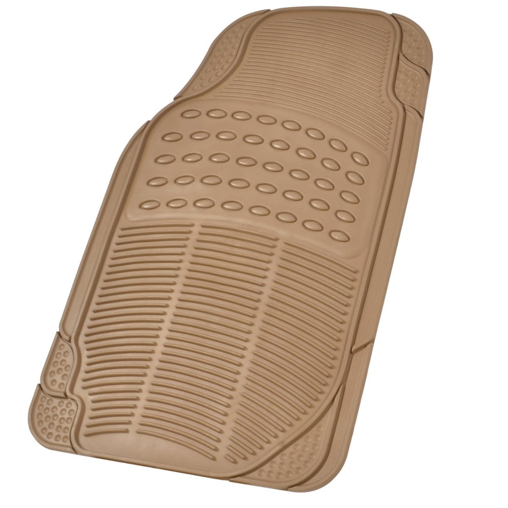 BDK Heavy-Duty 4-piece Front and Rear Rubber Car Floor Mats, All Weather Protection for Car, Truck and SUV