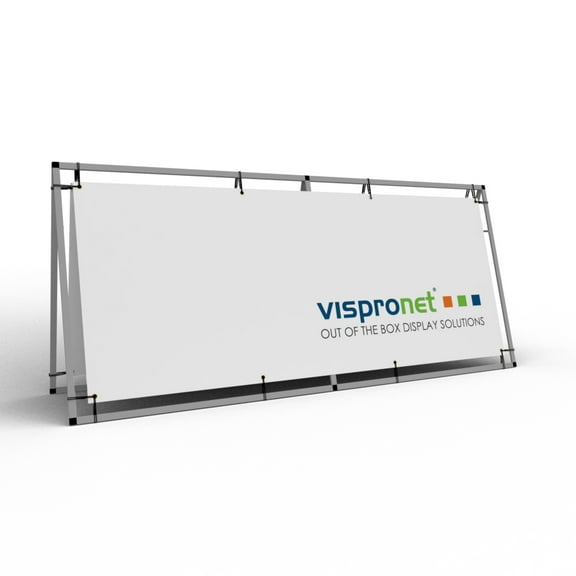 Vispronet Horizontal A-Frame Banner Stand – 3ft x 7ft Aluminum Outdoor Banner Stand, Portable Banner Display Stand for Promotional & Sporting Events, Weather-Resistant Banner Stand, Frame Only