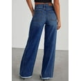 thumbnail image 3 of PRETTYGARDEN Wide Leg Jeans for Women Trendy High Waisted Stretchy Baggy Raw Hem Denim Palazzo Pants with Pockets, 3 of 7
