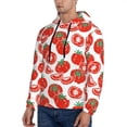 thumbnail image 3 of Pofeuu Hand Drawn Tomatoes Print Mens Casual Hooded Collar Drawstring Hoodies Pullover Sweatshirts Casual Long Sleeve Shirts-4X-Large, 3 of 7