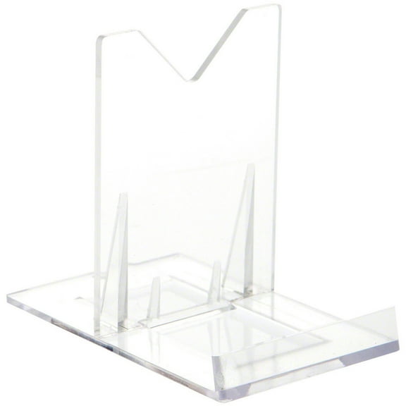 Plymor Clear Acrylic Sliding-Back Adjustable Display Easel, 3.125" H x 2.25" W x 3.5" D (24 Pack)