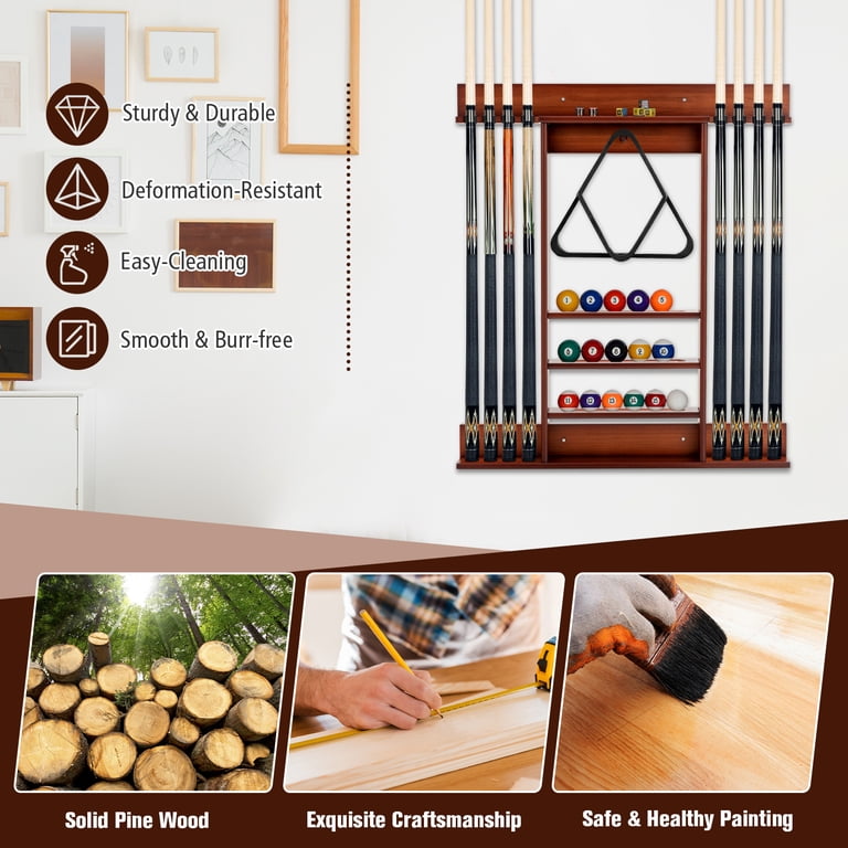 Pool Accessories Snooker Pool Cue Rack Wall Mounted,Cue Rack,Pool Queue ...