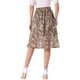 thumbnail image 3 of Faldas Midi Florales INSPIRE CHIC para Mujeres, Ruffle, Cintura Alta, Fluida, A-Line, Longitud de Rodilla, L Gris, 3 of 6