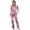 Pink Flowers, variant on Yuyamidu Women's Pajama Set Pink Flowers Short Sleeve Top Long Pants Pajama Set Notch Collar Button Up Lounge Sets Soft Comfy Sleepwear