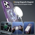 thumbnail image 4 of Magnetic Ring Stand for iPhone 13 Pro Case, Military Drop Protection, Compatible with MagSafe, Luxury Anti-Scratch Matte Translucent Shockproof Case for iPhone 13 Pro Phone Case,Darkpurple, 4 of 6