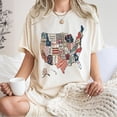 thumbnail image 4 of USA Map Christian Patchwork T-Shirt – Bible Verse States Tee with Patriotic Faith Design – 4th of July Shirt for Women, Faith-Based America Map Top, Scripture Tee, 4 of 7