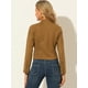 thumbnail image 5 of Chaqueta De Gamuza Sintética Para Mujer, Cuello Alto, Cremallera, Manga Larga, Abrigo De Motociclista Marrón S, 5 of 6