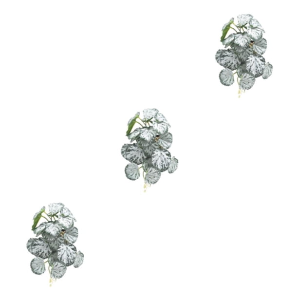 Inteprter Plantas artificiales de plástico para terrarios - Toque de vegetación Fácil de limpiar Decoraciones agradables a la piel Begonia Type1 NO1