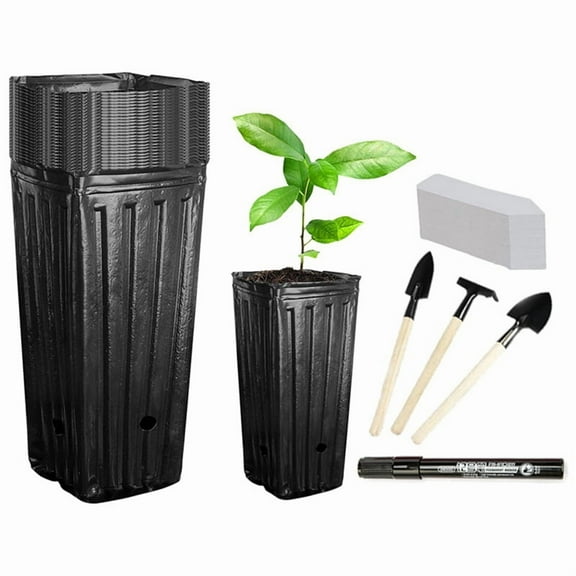 20Pcs Tall Tree Pots,Deep Nursery Treepots,7.8inch Tall Seedling Flower Plant Container Pots for Indoor Outdoor Garden
