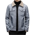 thumbnail image 2 of Maoxin Mens Jackets Men's Stitching Drawstring Hooded Slim Fashion Jacket Coat Outwear Blue 2XL, 2 of 6