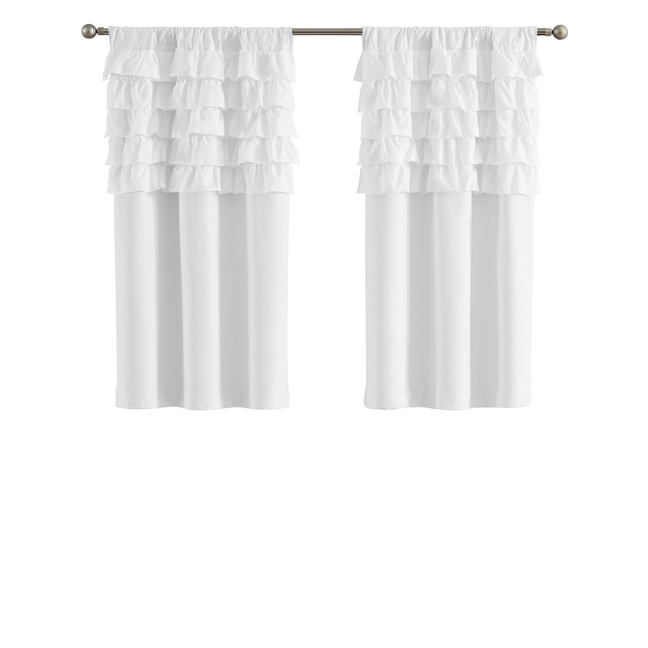Your Zone Reversible Ruffle Blackout Curtain Panel, 1 Panel, White, 37" W x 54" L