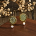 thumbnail image 7 of JennyShop Elegant Vintage Geometric  Pearl Pendant Drop Earrings Women Exquisite Hanging Piercing Earring Wed Bridal Jewelry Gift, 7 of 7