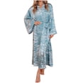 thumbnail image 1 of Qertyioot Robe Portefeuille pour Femmes, Pyjama Long Décontracté Tenue d'Intérieur Pyjama à Manches Longues à Moins de 20 $, 1 of 5