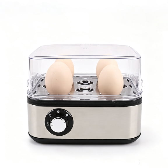 Liwantech 8-Egg Stainless Steel Electric Egg Cooker Auto Shut Off, Compact Multi-Function Steamer for All Egg Doneness