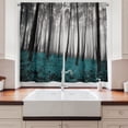 thumbnail image 2 of Ambesonne Forest Kitchen Curtains, Fantasy Wonderland Print, 55"x39", Teal Black, 2 of 3