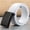 White, variant on IQOGKRN Unisex Canvas Web Belt For Men Women Automatic Flip Top Black Metal Buckle Cut-To-Fit Adjustable Casual Strap Belt Black 120cm