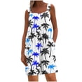 thumbnail image 2 of Pounoo Women's Jumpsuits Tropical Palm Print Sleeveless Strap Overalls Summer Vacation Style Lightweight Breathable Loose Fit Gift, 2 of 5