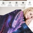 thumbnail image 3 of HENGT Dragon Purple Blanket, Dragon Gifts for Men Women, Cozy Fuzzy Soft Throw Blanket for Couch Bed Sofa Travel, Lightweight Plush Flannel Blankets and Throws Twin Size, 3 of 6