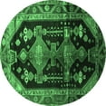 thumbnail image 1 of Ahgly Company Indoor Round Persian Emerald Green Traditional Area Rugs, 4' Round, 1 of 4