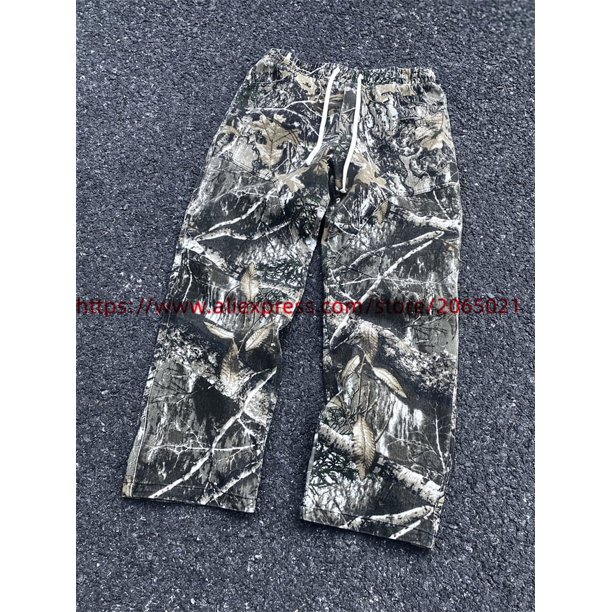 Pantalones funcionales tácticos funcionales de camuflaje de hoja para hombres y mujeres, pantalones de chándal con cordón para correr de la mejor calidad