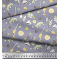 thumbnail image 2 of Soimoi Grey polyester Crepe Fabric Star Anise,Lemon & Garlic Vegetable Print Fabric by the Yard 42 Inch Wide, 2 of 3