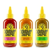 Yellowbird Classic Hot Sauce Variety Set 9.8 oz Pantry Size , Sriracha Serrano Habanero (3 Flavors , Made in Texas)