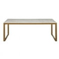 thumbnail image 2 of Sunpan Evert 47" Modern Marble High Coffee Table in White/Antique Brass, 2 of 5
