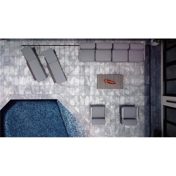 Outsy 0ASUN-7SET Extra Deep Seating Outdoor Set, Gray - 7 Piece