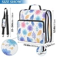 thumbnail image 3 of Water-Resistant 3-Ring Binder Organizer with Multiple Pockets Zipper Binder Bag for Office Blue and Purple Flowers, 3 of 8