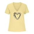 thumbnail image 3 of Summer Tops for Women 2024 Solid Basic Short Sleeve Blouses Tops Lace Trim Henley V Neck Print T Shirts Tunic Tees, 3 of 6