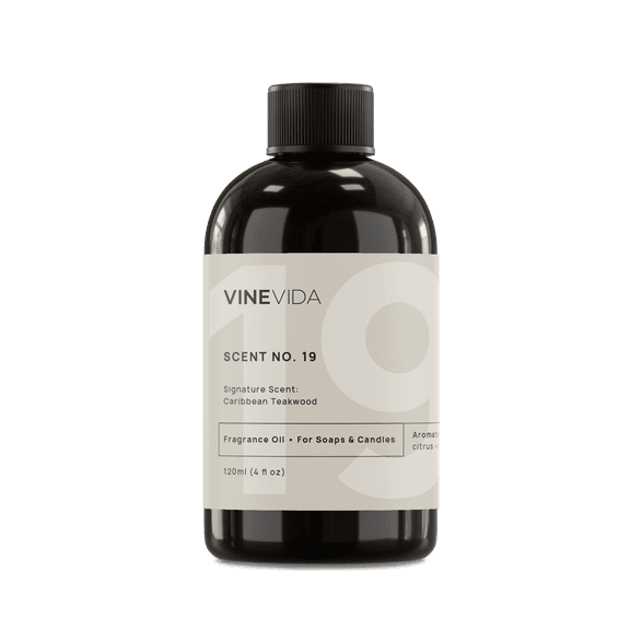 VINEVIDA Scent NO. 19, Signature Scent: Caribbean Teakwood Fragrance Oil, 4 Fl Oz