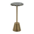 thumbnail image 5 of 24" Gold Iron Base Rough Edge Agate Top Side Accent Table for Glamorous and Natural Living Room or Bedroom Decor, 5 of 9