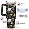thumbnail image 3 of 40oz Space Sci-Fi Shower Stainless Steel Tumbler with Lid and Straw,Black and White Floral Modern Spill Proof Travel Cup Double Wall Vacuum Insulated Coffee Mug with Handle Black, 3 of 7