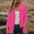 thumbnail image 2 of BOBOGOJP Womens Cardigan Sweaters Long Sleeve Casual Lightweight Button Down V-Neck Fall Clothes 2025 Hot Pink for Size M, 2 of 7