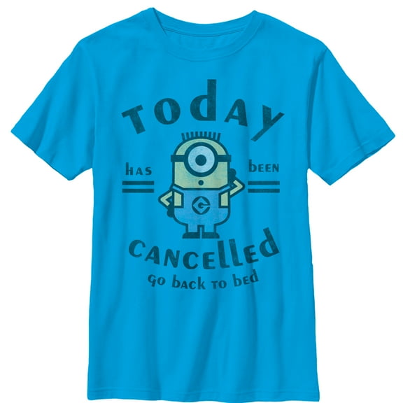 Boy's Despicable Me Minion Today Cancelled  Graphic Tee Turquoise Large