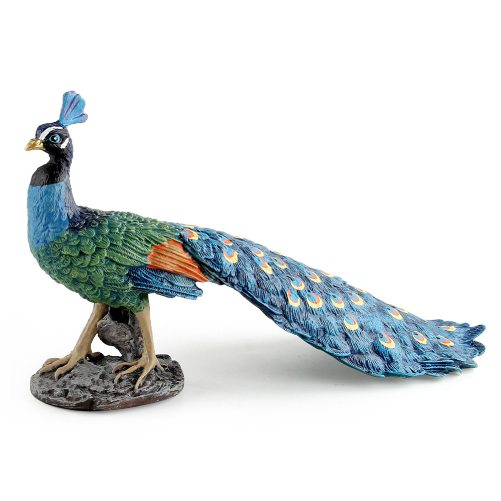Creative Peacock Animals Figures Ornaments Delicate and Compact Peacock