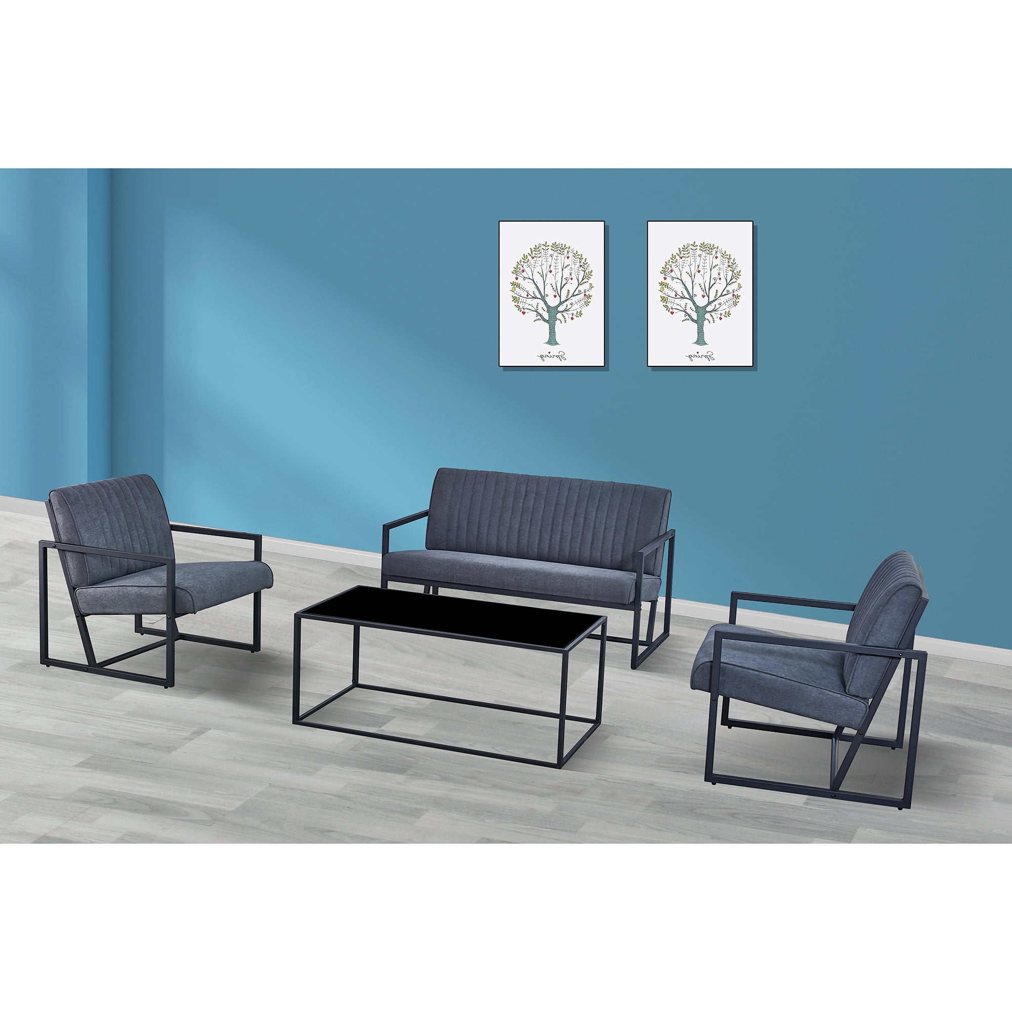 Kadyn Arm Chair, Single Sofa Chairs for Bedroom, Fabric Armchair for Living Room, Grey