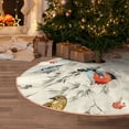 thumbnail image 6 of Daiia Little Birds Drawing Merry Christmas Tree Skirt , Xmas Large Lace-up Tree Skirt, Santa Snowflakes Rustic Home Decorations New Year Party Farmhouse Decor-30", 6 of 7