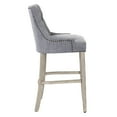 thumbnail image 4 of WestinTrends Hayes 29" Upholstered Wood Bar Stool with Tufted Back (Set of 2), Antique Gray/Gray, 4 of 10