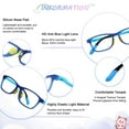 thumbnail image 2 of LAMBBAA Kids Blue Light Blocking Glasses for Boys Girls Square Flexible Frame UV400 Protection Anti Blue Ray Computer Game Anti Glare Eyewear for Children Age 3-12 (Blue+Purple), 2 of 5