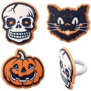 Vintage Fright Halloween Birthday Cupcake Rings, 12ct