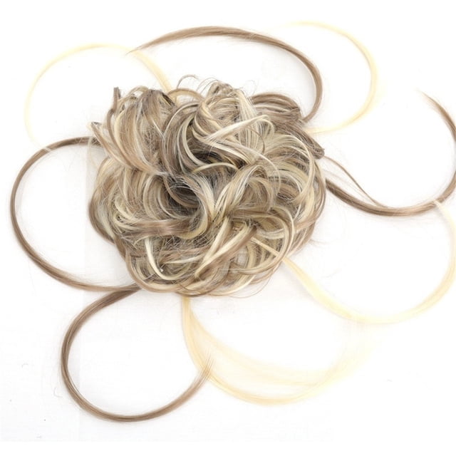 Extensions de Queue de Cheval en Chignon Bouclé avec Bande Élastique Chouchous Longs Synthétiques