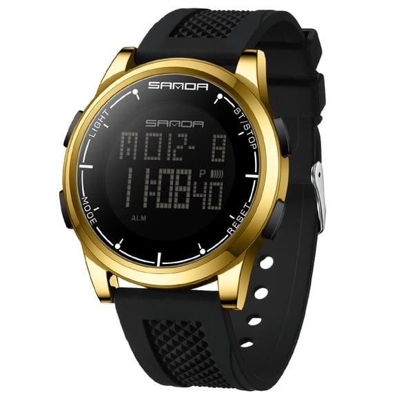 Digital Watches for Men Women Waterproof Unique Watch Stopwatch Countdown Alarm Analog Silicone Strap Case