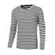 thumbnail image 5 of Camiseta de rayas INSPIRE CHIC para hombre, cuello redondo, de manga larga, básica, color negro y blanco, 5 of 6