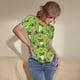 thumbnail image 3 of Balery Cute Green Frog Body de cuello redondo de manga corta para mujer Tops de manga corta Tops básicos-Large, 3 of 7