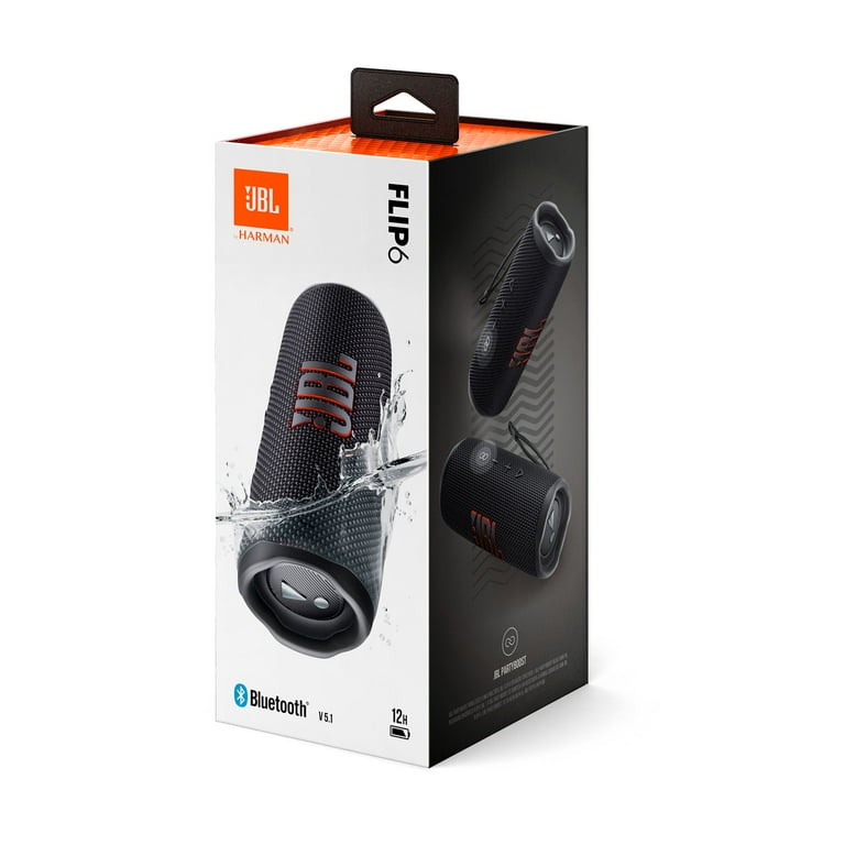 Open Box JBL Flip 6 Black Portable Bluetooth Speaker Damaged